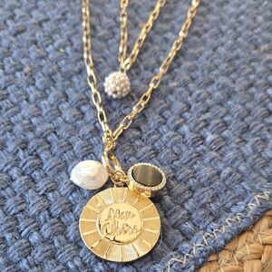 Gold Talbots  Pendant Necklace with Charms Nwt